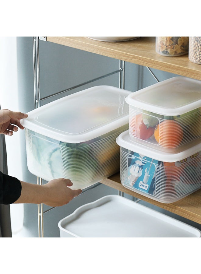 TAPIT 3PCS Plastic Storage Containers with Lid Large Food Storage Organizer Stackable Refrigerator Organizer Kitchen Containers for Fruits Vegetables Meat Egg Home Kitchen Storage - Image 1